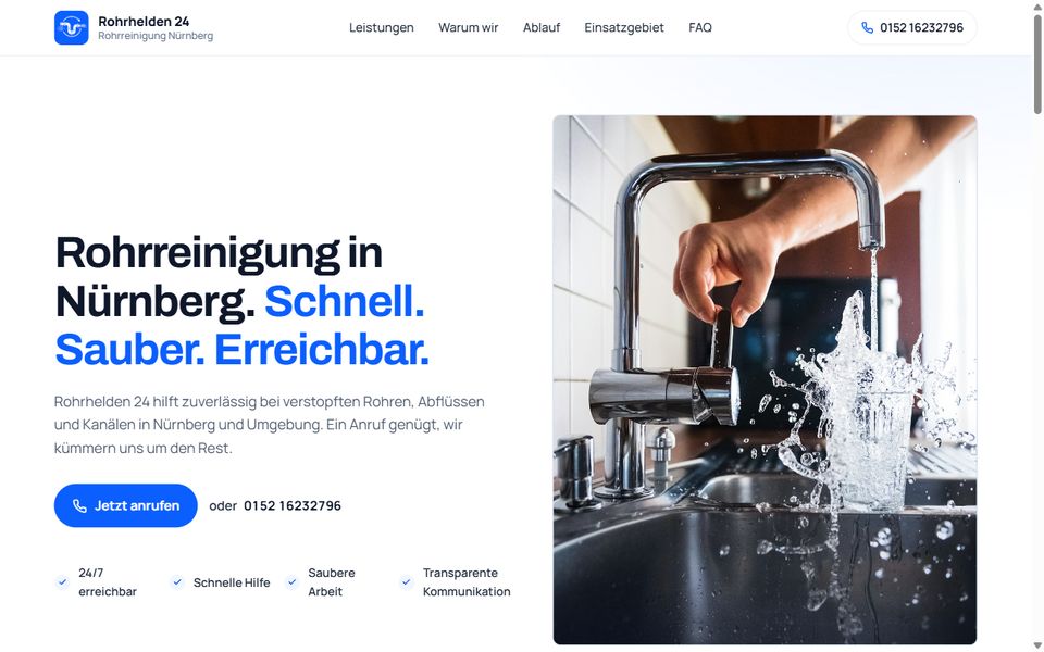 Screenshot der Website Rohr-Helden24