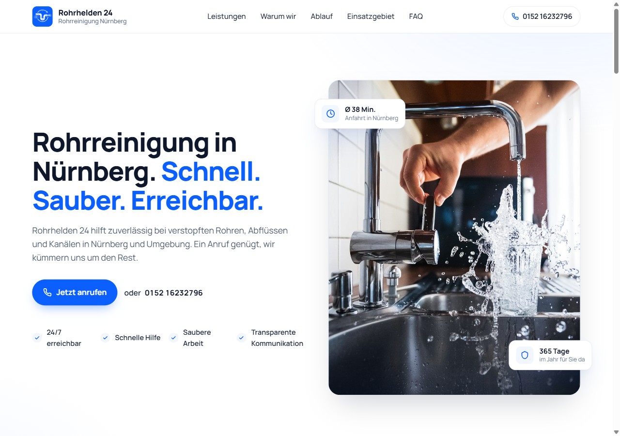 Screenshot der Website Rohr-Helden24